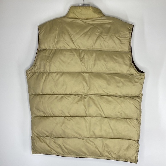 Vintage Stearns Reversible Tan Brown Goose Down Puffer Vest Size Medium 80s - Picture 2 of 11
